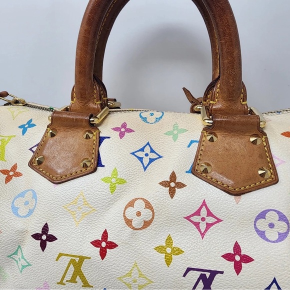 SOLD. Louis Vuitton White Murakami Speedy 30 - Picture 7 of 14